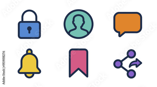 Social Interaction Reaction Elements Showing Feedback And Communication Tools