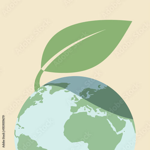 Earth With Leaf Close Up