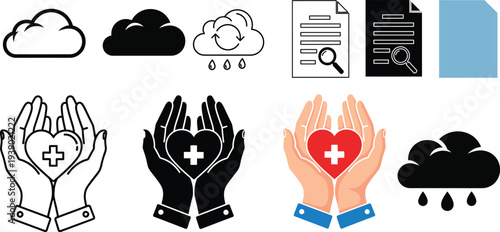 Medical and cloud computing icons