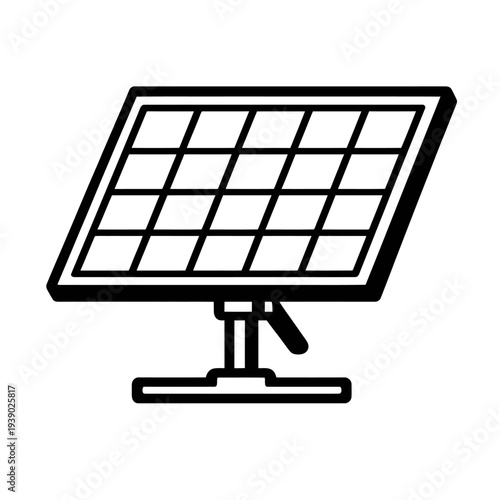 Solar Panel Vector Icon for Renewable Energy and Sustainable Power Concept