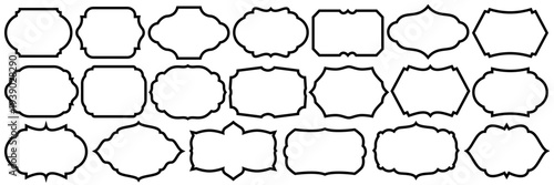 Set of vintage label and badges shape collections. Vector illustration. Black template for patch, insignias, overlay.	