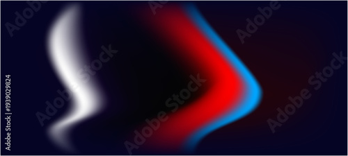 Ribbed neon glass 3d background with vertical striped texture, abstract background with blue smoke