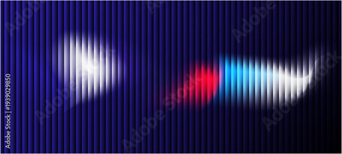 Ribbed neon glass 3d background with vertical striped texture, abstract colorful background