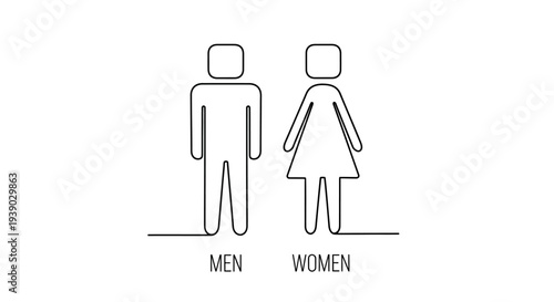 Simple line drawing of a man and a woman