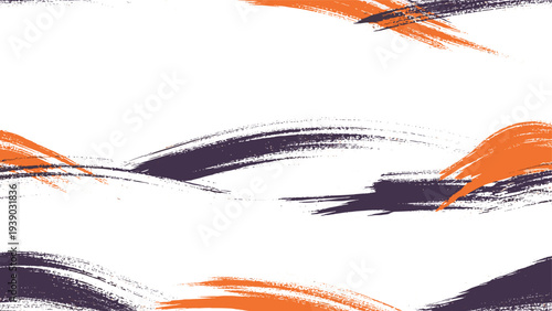 Dynamic abstract background featuring sweeping brush strokes in energetic orange and deep dark hues, creating a bold, textured, and modern artistic composition.