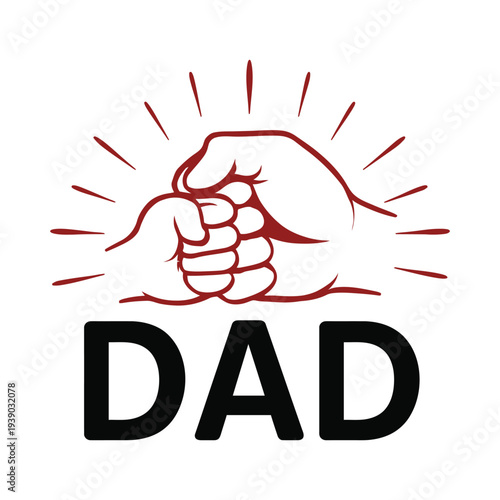 Father and Child Fist Bump Illustration