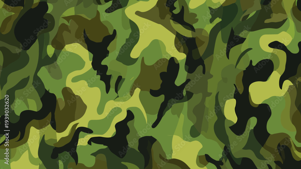 Fototapeta premium Military camouflage seamless pattern with multicolor design in a vector illustration format