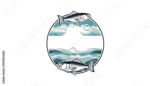 Illustration of Fish Swimming in Circle.
