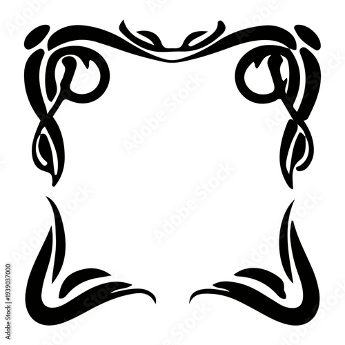 Black Art Nouveau Frame Corner