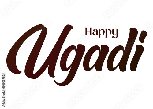 Happy Ugadi Traditional Festival Text PNG Transparent Background