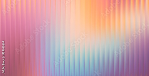 Vector Colorful Blurred Blue Pink Yellow Gradient background. Ribbed glass texture. Pastel Gradient bg. Glossy Ripple Stripes
