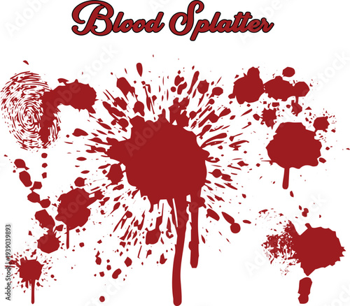 Crime Scene Blood Splatter Vector Design 