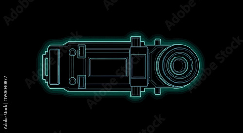Abstract illustration of a digital device against a dark background
