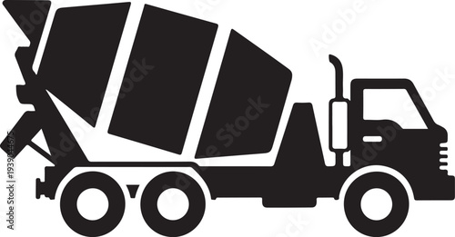 cement truck mixer vector icon
