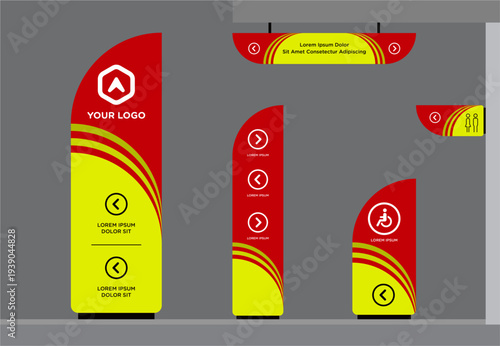 Exterior and interior signage template set corporate identity