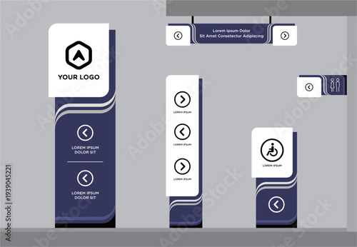 Exterior and interior signage template set corporate identity