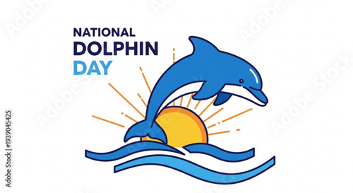 National dolphin day celebration with jumping dolphins at sunset