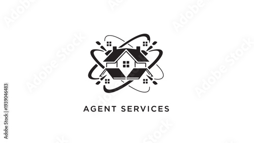 A professional logo featuring a house icon with agent services text, symbolizing expertise in real estate and property management, with a clean and modern design.