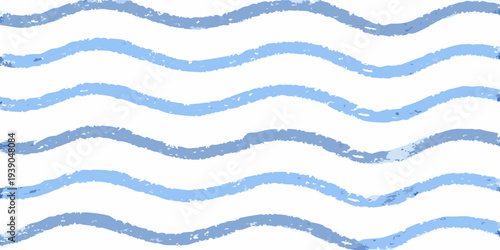 Abstract blue waves pattern with a textured hand painted aesthetic