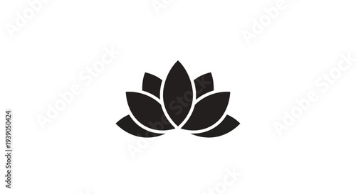 Black lotus flower isolated on white