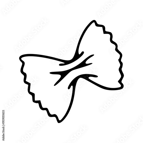 traditional Italian pasta farfalle ink drawing