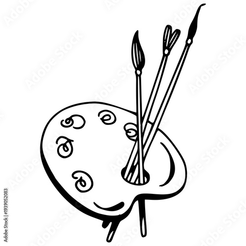 classic art studio tools symbol for creative design