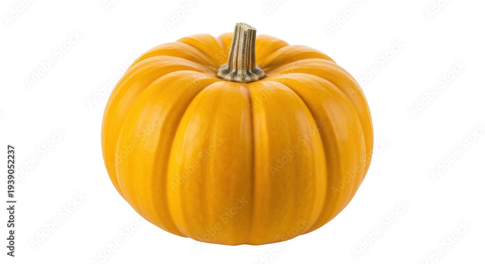 Obraz premium Isolated autumn squash with stem for Halloween or Thanksgiving festive table display