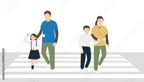 放課後等デイサービスの外出訓練（横断歩道を渡る生活スキルトレーニング）