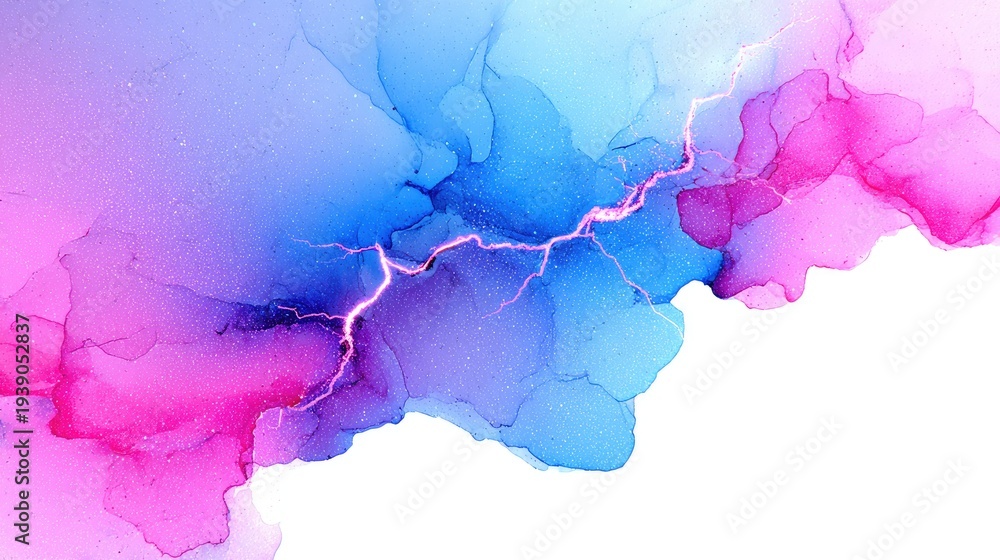 Obraz premium Vibrant fluid abstract design showcases swirling colors and lightning effect