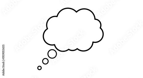 Simple line drawing of a thought bubble