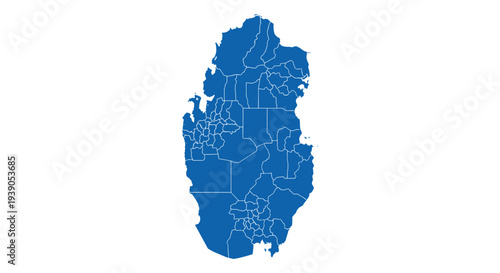 Map of sweden with regional boundaries in a detailed blue illustration