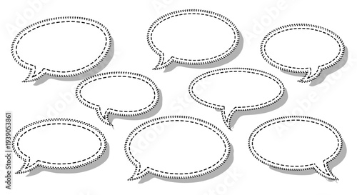 Collection of empty speech bubbles for conversation or dialogue