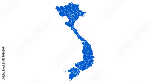 Silhouette of vietnam map with detailed borders and geographic features