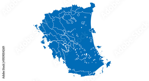 Map of iran with detailed regional boundaries and geographic features