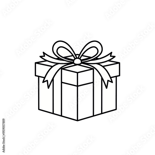 Elegant gift box with ribbon and bow illustration