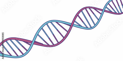 Double helix structure representing the iconic dna molecule with color-coded strands.