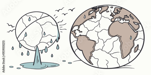Illustration of global ocean currents and atmospheric circulation patterns