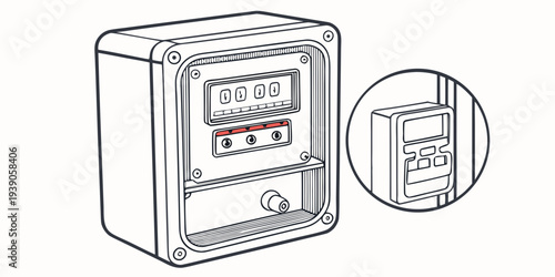 Electrical circuit breaker and meter panel with digital display and control buttons