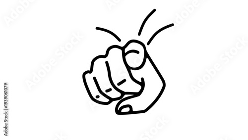 hand points at you, black isolated silhouette