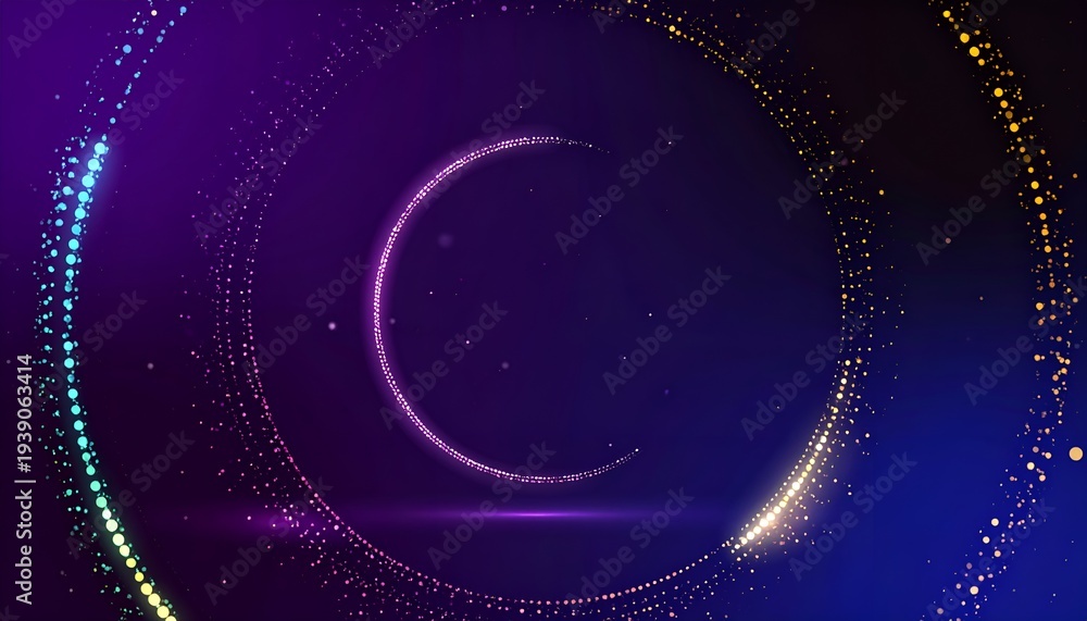 Obraz premium Abstract swirling particles create a cosmic, glowing, circular motion