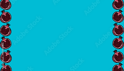 Pomegranate background Pattern. Pomegranate Fruit Illustration. Handdrawn Seed Fruit Doodle. Repeating Red Fruit Texture. Minimalist Botanical Background. Fresh Fruit Pattern Design.