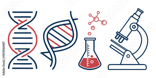 Illustration of key elements in biological and chemical scientific research