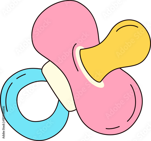 Pink Baby Pacifier Illustration