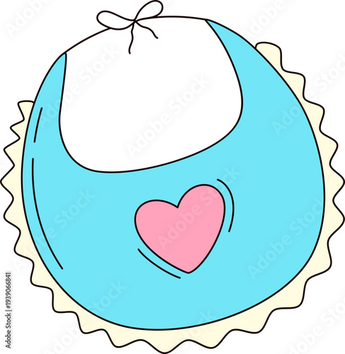 Cute Baby Bib Illustration