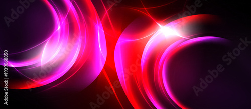 Abstract vibrant energy flows. Pink, red hues dominate dark background. Bright light radiates, creating dynamic visual impact.