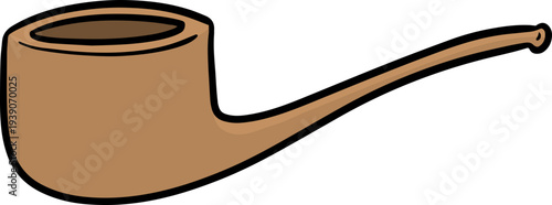 Hand drawn illustration of smoking pipe