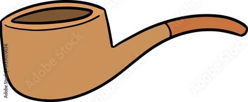 Hand drawn illustration of smoking pipe