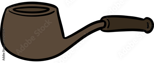 Hand drawn illustration of smoking pipe
