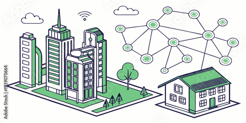 Urban and rural infrastructure connected by advanced technology network