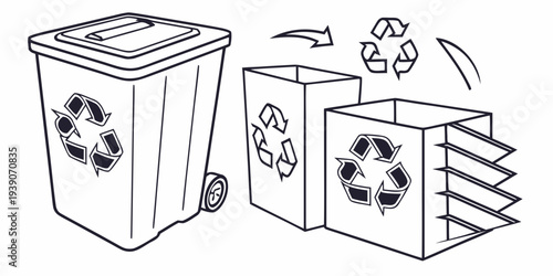 Proper waste sorting and recycling process for different types of materials